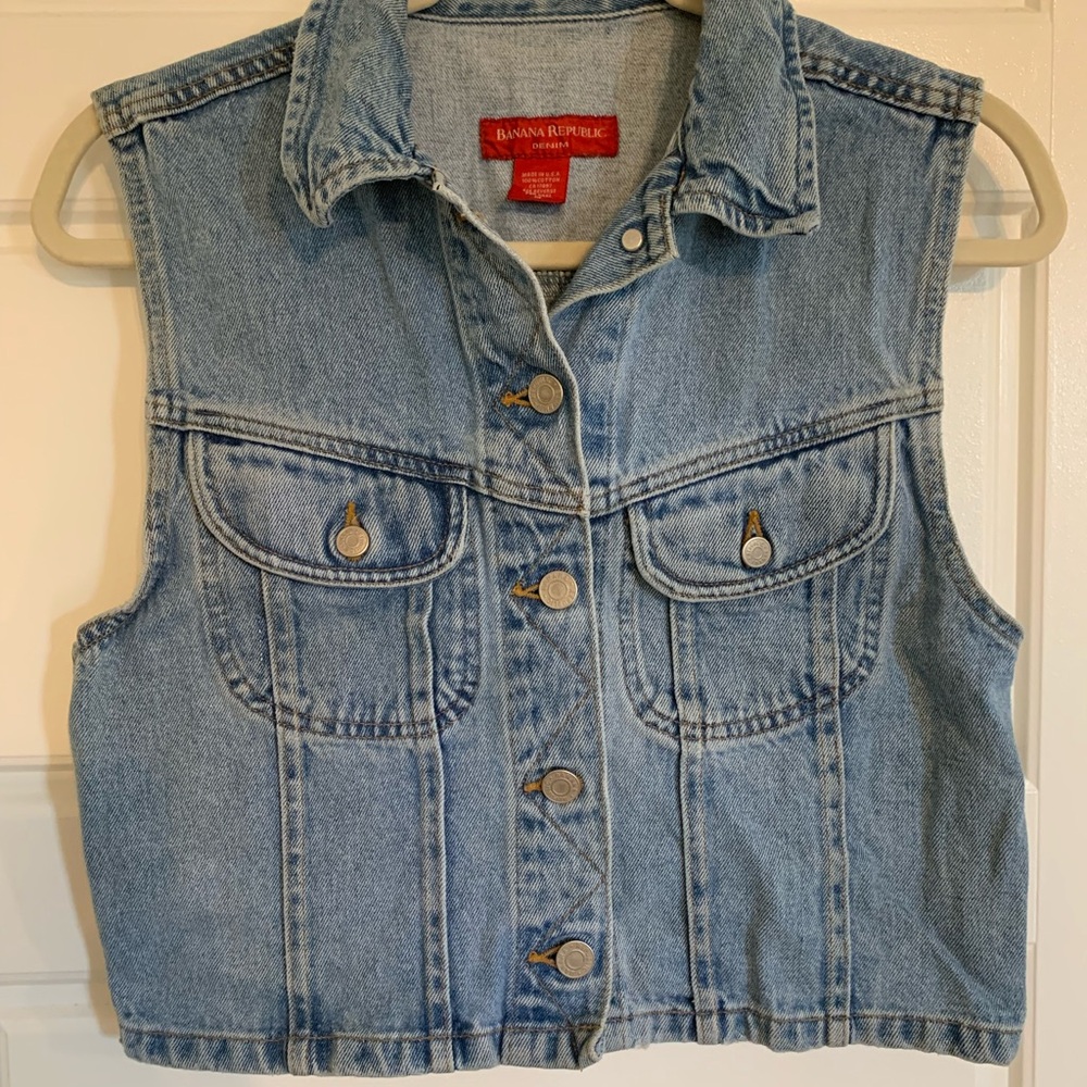 Banana Republic Light Blue Denim Vest